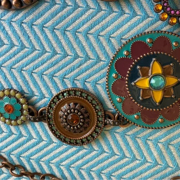 Chico's Brown and Yellow Belt with Intricate Designs - Picture 5 of 8